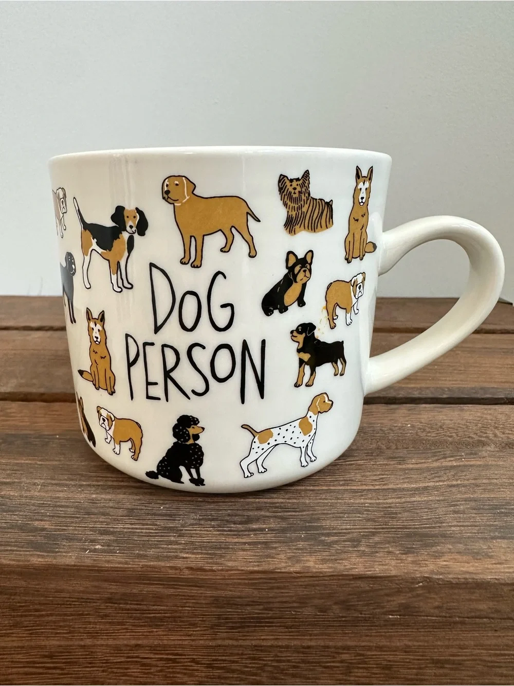 Opalhouse Dog Person Mug - White with Tan & Black Dog Designs